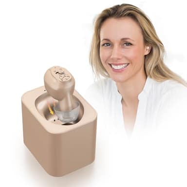 Britzgo K87 Dispositivo de Audio, Recargable sin Receta, Carga rápida, cancelación Inteligente de Ruido, Estuche de Carga portátil, Ajuste cómodo, Compacto e Invisible.