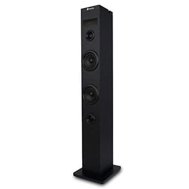 NGS Sky Charm - Altavoz de Torre, Bluetooth de 50W con Mando a Distancia, Entrada Óptica, USB, Radio FM y Entrada AUX, Color Negro