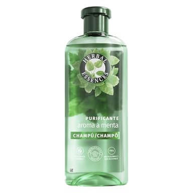 Herbal Essences Champú Purificante Con Aroma A Menta 350 ml Para Todo Tipo De Cabello. Ayuda A Refrescar, Revitalizar Y Fortalecer. De Origen Natural* Sin Siliconas, Vegano *Ingredientes De La Fórmula
