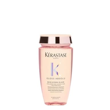 Kérastase Gloss Absolu Bain Hydra-Glaze, Champú Hydra-iluminador para Cabello Largo con Tendencia al Encrespamiento, con Ácido Glicólico, Ácido Hialurónico y Aceite de Rosa Silvestre, 250ml