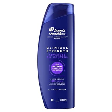 H&S Advanced Oil Control 400ml Champú Anticaspa con Sulfuro de Selenio, Clinical Strength. Combate la Caspa Persistente y el Exceso de Grasa, con Cítricos Refrescantes