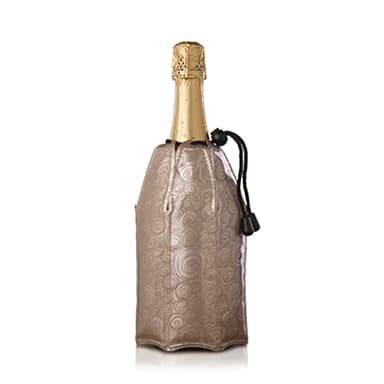 Vacu Vin Enfriador de Champagne Flexible - Funda Reutilizable Platino y Oro para Botellas de Champagne de Tamaño Estándar