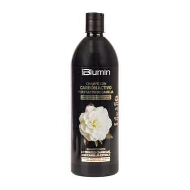 Blumin Champú con Carbón Activo y Extracto de Camelia ideal para cabellos secos con raíz grasa, 1000 ml