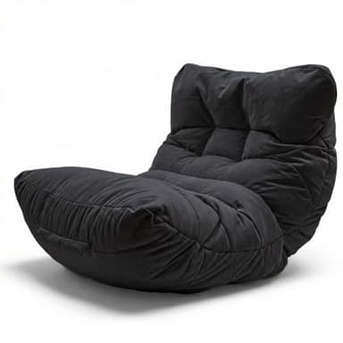Aiire Puff Salón XXL de Diseño - Sillón Puf con Relleno Incluido para Adulto - Bean Bag Chair Premium para Dormitorio - Funda Desenfundable y Lavable Negro