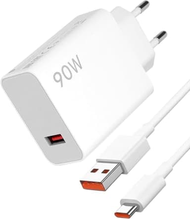 90W Cargador para mi, Cargador HyperCharge + Cable USB C 6A 1 m para mi 15/14/13 Ultra, co X7 Pro/F6, mi K80/Note 13 Pro 5G, Adaptador Turbo Charge 67W/45W/33W, Carga Rápida USB-C