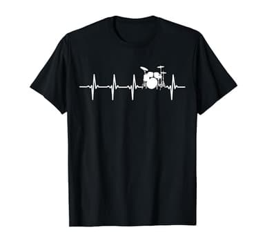 Batería Latidos De Corazón Regalo Para Bateristas Camiseta, Hombre, Negro, M