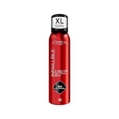 L’Oréal Paris Spray Fijador Infaillible de Maquillaje XL con 36h* de duración, Fija el maquillaje sin Transferir para un Look Impecable. Water-proof y Oil-proof, 150 ml