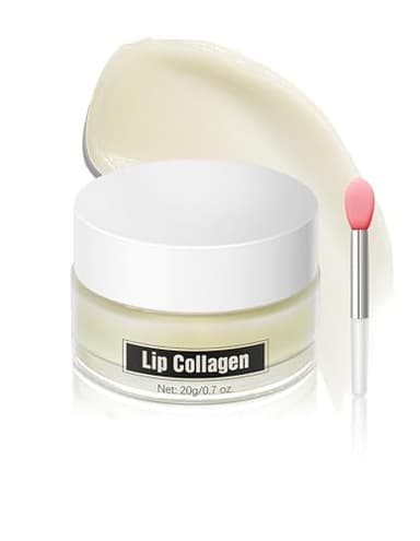 Erinde Mascarilla Labial Nocturna Con Colágeno, Bálsamo Hidratante Y Reparador Para Labios Secos, Cuidado Nutritivo De Noche, Incluye Mini Brocha Aplicadora, 20 g