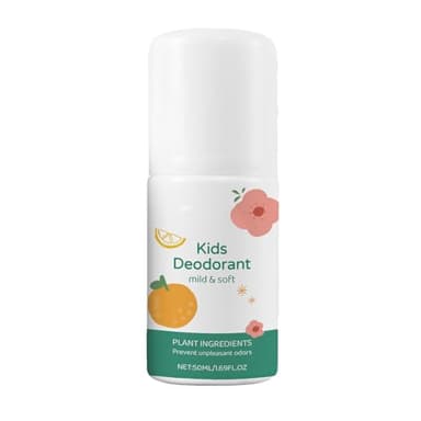 Desodorante natural para niños, desodorantes infantiles de 50 ml, fragancia roll-on de vainilla, desodorante enrollable para evitar la piel seca, fresco y más agradable, adecuado para la piel sensible