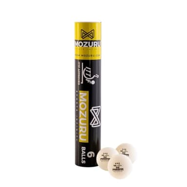 MOZURU - Pelotas de Ping Pong 3 Estrellas ITTF Aprobadas | Alta Durabilidad ABS | Ideal para Competición y Entrenamiento | Control y Estabilidad Superiores, Blanco, Acrilonitrilo Butadieno Estireno