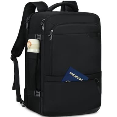 NUBILY Mochila Viaje Cabina Avion 40L Mochila Ordenador Portatil Hombre 17.3 Pulgadas Grande Capacidad Mochila Escolar Adolescente Impermeable Mochila Equipaje de Mano para Viaje Negocio Trabajo Negro