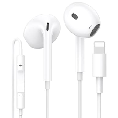 Auriculares para iPhone con Cable, [Certificados MFI] Auriculares Internos con Micrófono y Control de Volumen,Earpods Lightning Compatibles con iPhone 14/14 Pro/13/12/11/XR/XS/X/8/7/SE