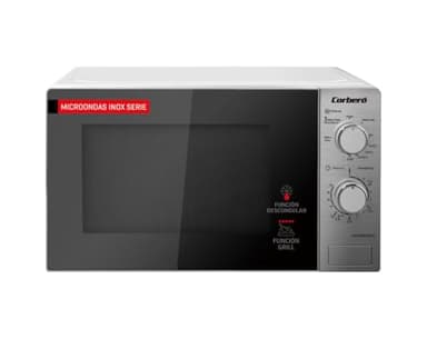 Corberó - Microondas Libre Instalación | CMICM6020GX | 700W Potencia | Grill Gratinar y Asar | Descongelar Rápido | 9 Niveles Potencia | Temporizador 35 Min | Plato Giratorio 255mm | Inox