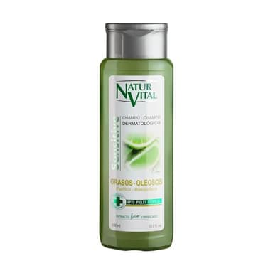 NaturVital - Champú Sensitive, Sin Parabenos ni Siliconas, Champú Natural para Pelo Graso, Dermatológico para Piel Atópica y Cuero Cabelludo Sensible, 300ml