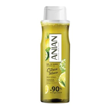 ANIAN - Gel de Baño Cítrico Intenso, 750 ml, con Extracto de Lemongrass, Aroma Profundo e Intenso, para Todo Tipo de Piel, +90% Ingredientes de Origen Natural, Apto para Veganos