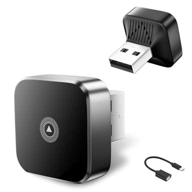2026 Adaptador Inalámbrico Carplay Y Android Auto 2 En 1, Adaptador Android Auto WiFi 2,4+5,0 GHz, Plug and Play, Conexión Bluetooth 5.0 Estable, USB C/A, Compatible Con Teléfonos IOS 10+ Y Android 11