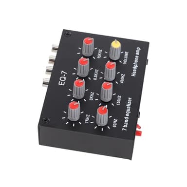 Solinder Ecualizador de Sonido de 7 Bandas, Ecualizador Digital de Doble Canal de Graves Altos de 12 DB con Controlador de Auriculares NE5532, para Fuente de Alimentación DC5V-12V