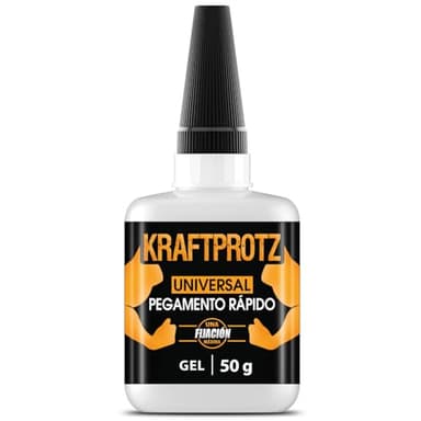 Superpegamento Gel Extra Fuerte – KRAFTPROTZ 50 g XXL con Punta Anti-Secado – Transparente, sin Goteo, Resistente al Agua y Calor – para plástico, Madera, Metal, Vidrio, Cuero y Bricolaje