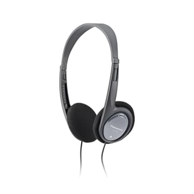 Panasonic RP-HT090E-H Auriculares con Cable Largo, Ligeros y Ajuste Cómodo, con Sistema XBS y Control de Volumen en el Cable, Plata