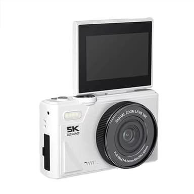 Akfldms Cámara Fotográfica Digital 5K con Zoom Digital de 18x, Videograbadora Vintage para Vlogs, Pantalla Abatible de 180°, Color