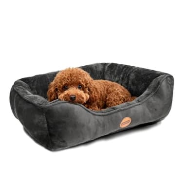 Nobleza Cama Perro Lavable, 67x57cm Cama para Perros Lavable con Antideslizantes con Relleno de Fibras Super Suave, Negro