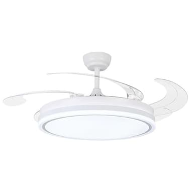 BEL AIR HOME - Ventilador de Techo ASGARD - Motor DC Silencioso - Aspas Desplegables 108CM - Luz LED 36W 3 Temperaturas - Mando a Distancia - Modo Invierno - Blanco (XL BLANCO)