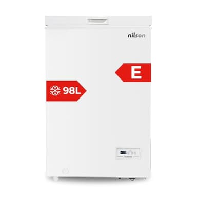 Nilson Congelador Horizontal Blanco NCH1001EDC. Capacidad 98 Litros, Dual Cooling, 4 Star, Modo Super Congelación, Tecnología Cíclica, Puerta Abatible, 1 Cesta, Bajo nivel Sonoro, Clase E