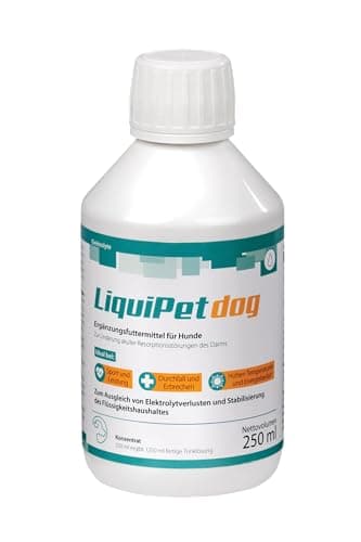 LiquiPet Dog - Concentrado electrolítico para ayudar a compensar las pérdidas de electrolitos y estabilizar el equilibrio de líquidos, para perros mayores y a altas temperaturas, 250 ml