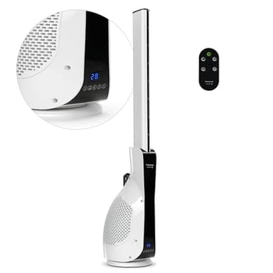 Taurus - Ventilador de torre Babel Invisible Amazing 30W, Altura 101 cm, 12 velocidades y 3 modos, Timer 12h, Pantalla digital y mando, Auto off, Filtro antipolvo extraíble, Silencioso, Negro