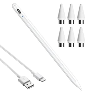 Lápiz Estilográfico para Tableta,Bolígrafo para Tableta con 6 Puntas de Reemplazo,Stylus Pen Universal Compatible con Sam-Sung/Phone,Rechazo de Palma-Stylus Pencil,Sensibilidad a la Inclinación