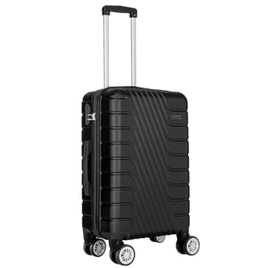 ARTREE Maleta de Cabina ABS 48 x 35 x20 cm?Trolley Pequeña Equipaje de Mano?con 4 Ruedas Giratorias Dobles con 360ª y Candado Incrustado,Maletas de Viaje Extra Pequeñas Ligeras-Negro