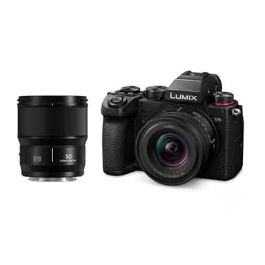 Panasonic DC-S5DWE-K Lumix S5D Cuerpo de cámara sin Espejo de fotograma Completo, 24.2MP, 4K 60P de grabación, Live View Finder,Wi-Fi Bluetooth y Objetivos S-R1840E 18-40mm y S-S5M0E 50mm,S5D (Nuevo)