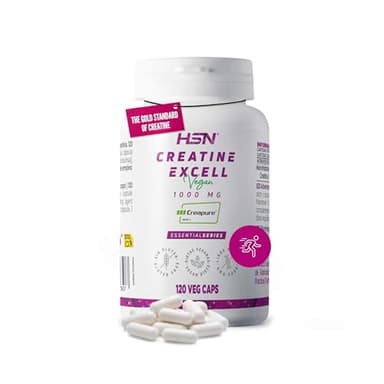 HSN Creatina 100% CREAPURE® en Cápsulas | 120 Cápsulas Vegetales (40 Servicios) | Sello de Calidad Garantizada: Puro Monohidrato de Creatina Micronizada Libre de Contaminantes | Vegano, Sin Gluten