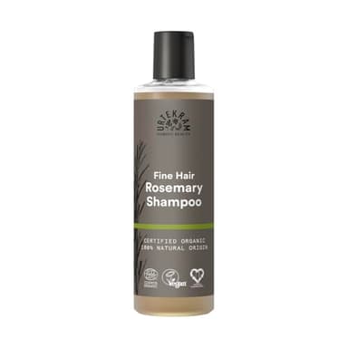 Urtekram Champú de Romero para Cabello Fino - Champú Orgánico Certificado Vegano, Fórmula Nutritiva y Fortalecedora, Aloe Vera y Glicerina para Cabello Saludable y Volumen, 250 ml (Paquete de 1)