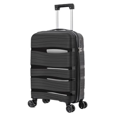 ARTREE Maletas de Viaje Cabina,PP 55x40x20cm- Trolley Rígida Polipropileno con 4 Ruedas Giratorias y Cierre de Combinación - Maleta Cabina Prácticas y Ligeras 40L (Negro)