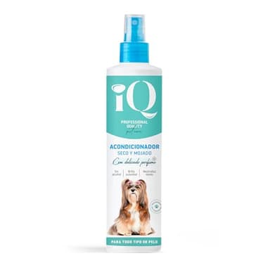 iQ Pet Care - Acondicionador para Perros Desenredante | Spray Seco y Mojado para Mascotas | Brillo, Suavidad y Volumen para el Manto de tu Mascota | Cuidado sin Irritación - 300 ml