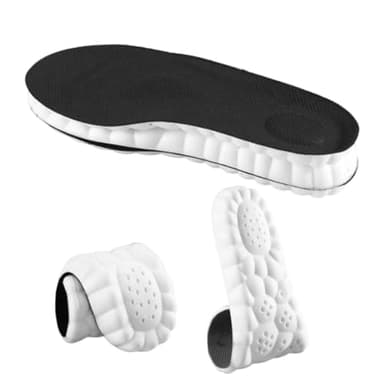 Plantillas Memory Foam, Alivio del Dolor del Talón Plano, Absorción de Impactos, Plantilla Cómoda Antifatiga, Blando, para Deporte, Trabajo y Uso Diario, 37-38, Negro