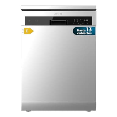 Cecotec Lavavajillas Independiente de 60 cm Bolero Aguazero 6100 Inox E. 13 Cubiertos, 6 Programas, Bajo Consumo, Función Dry+, Media Carga, Delay Start