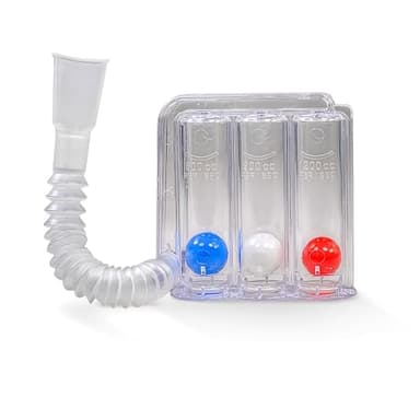 Mobiclinic, Ejercitador respiratorio, Pulmonar, Espirómetro, Equipo de terapia y educación respiratoria, Marcado ce, Fortalece mejora la respiración, 3 cámaras, Transparente