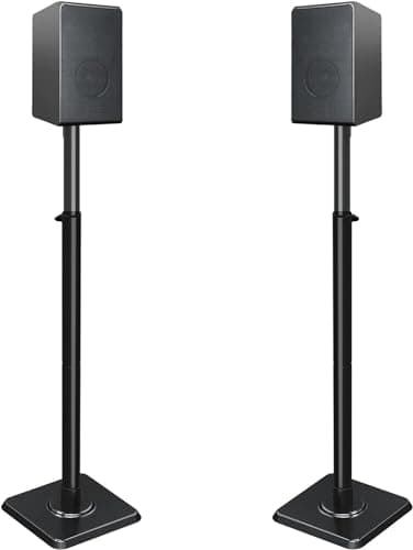 Mounting Dream Soporte de Altavoz Regulable para satélites de hasta 5 kg, Juego de 2 Soportes de Suelo