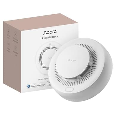Aqara Detector de Humo, Requiere Aqara Hub Zigbee 3.0, Sirena de 85 dB, Indicador LED, Batería de Larga duración, Alarma Incendios hogar Matter Over Bridge, Compatible con HomeKit, Alexa, Google Home
