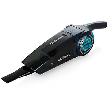 Orbegozo AP 1500 Aspiradora de mano sin cable, Aspira sólidos y líquidos, Mango de inclinación variable, Sistema de aspiración ciclónico, 2200 mAh, 3 accesorios incluidos, Color Negro