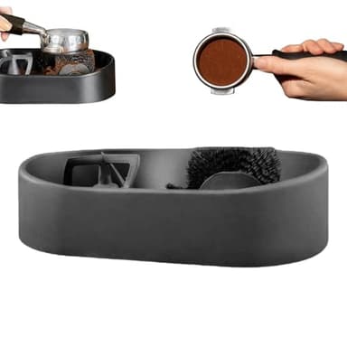 Limpiador De Portafiltros Cafeteras, Limpiador Automático Cajas Detonación Café, Kit De Limpieza Portafiltros Café con Cepillo & Bandeja De Posos, Kit De Limpieza Portafiltro Cafeteras Espresso