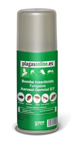 PLAGAS ONLINE Bomba Insecticida Fumigadora anti Chinches, Ácaros, Pulgas, Cucarachas, Mosquitos, Hormigas, Polillas… - Uso interiores - Acción Rápida y Duradera - 100ml (1 ud)