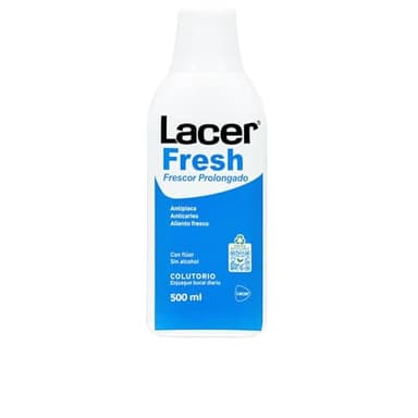 LACERFRESH - Fresh Colutorio 500 ml, Enjuague Bucal Diario, Combate el Mal Aliento, Protección de Encias, sin Alcohol, con Flúor y Triclosán, Sabor Fresco de Efecto Prolongado