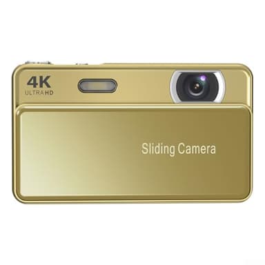 Besshepplo Cámara digital compacta sin espejo, pantalla de 3 pulgadas, sensor de 1300 W, cuerpo ABS, ligero, diseño portátil para estudiantes de fotografía y videografía en plata, rosa, negro o dorado