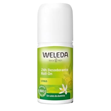 Weleda - Desodorante Roll-On de Citrus, 24h de Protección, Unisex, 100% Natural, Sin Sales de Aluminio, con Aroma Cítrico, Vegano - 50 ml, el embalaje puede variar