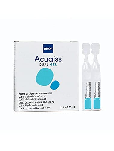 Acuaiss DUAL GEL Lágrima Artificial de Gel con Ácido Hialurónico. Gotas Oculares para la Sequedad Moderada y Severa. Sin Conservantes. Monodosis 20 x 0,35 ml