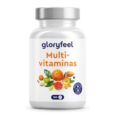 Multivitaminas y Minerales - 180 Tabletas para 6 meses - Todas las Vitaminas A,B,C,D3,E, Calcio, Zinc, Selenio - Multivitaminico Activo Completo para Hombre y Mujer - Probado en laboratorio
