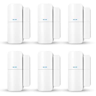 AGSHOME Sensor WiFi para Puertas y Ventanas (Pack de 6) Conexión App para Proteger su hogar, Necesita Estar Conectado a la Unidad Principal, no se Puede Utilizar Solo.